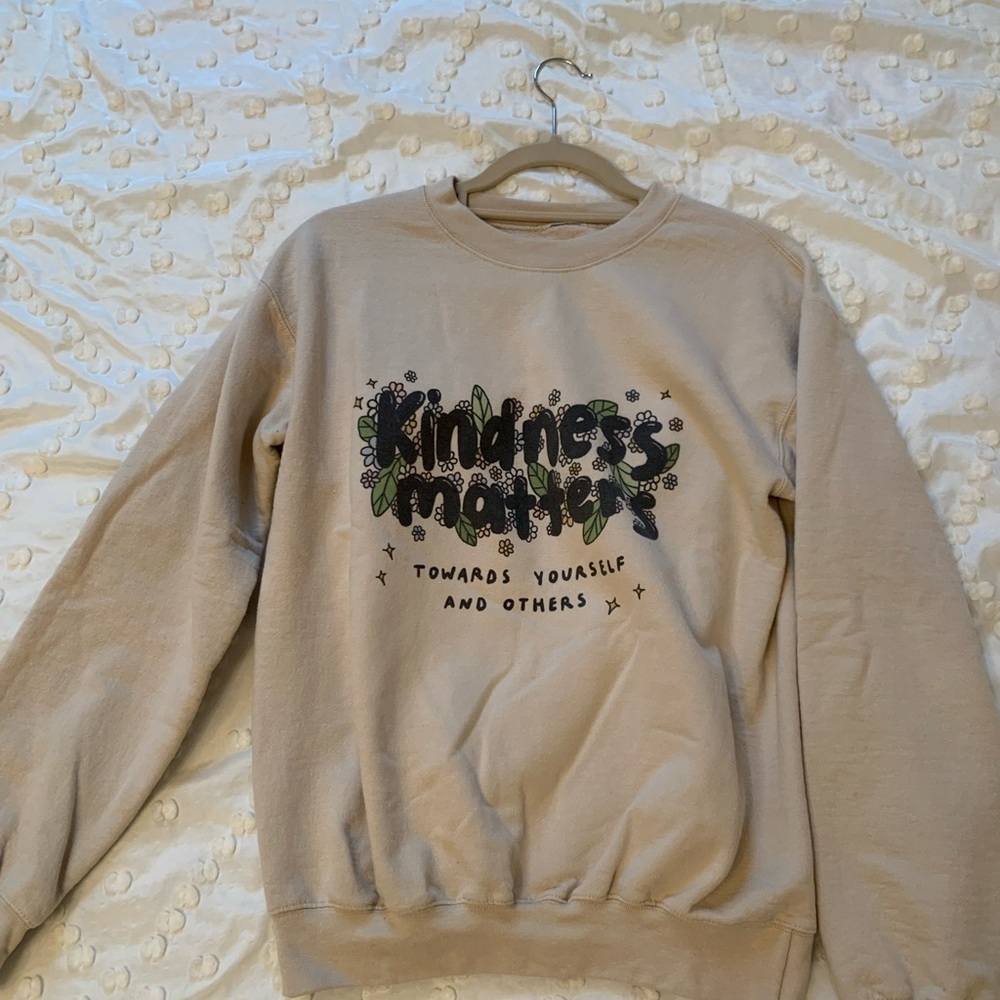 medium tan crewneck sweatshirt from Selfcareiseveryone.
